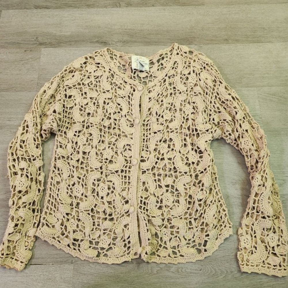 Vintage‎ Handknit Cardigan Button Up Size xs